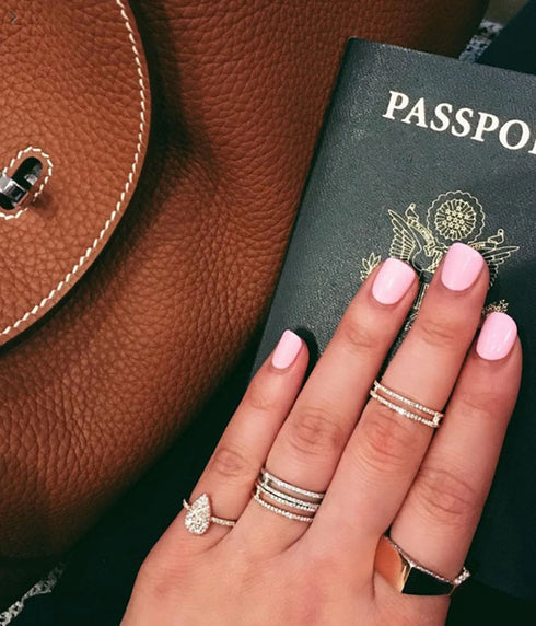 Open Bar Diamond Ring - 14K